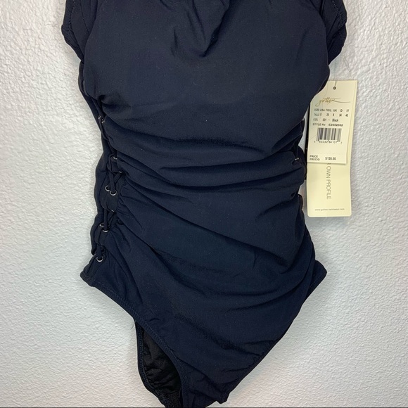 NWT Profile by Gottex Side Detail Scoop Neck One Piece Swimsuit Size 6 - Picture 7 of 13